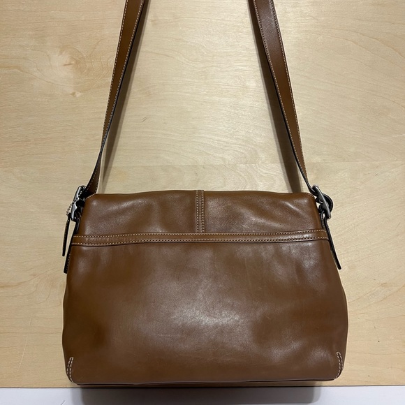 Vintage COACH purse bag H33-0570 flap leather brown Bag - Picture 2 of 15